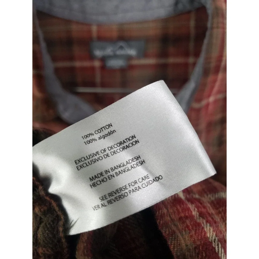 Eddie Bauer Flannel Size Large Plaid Button Down Outdoor‎ Wilderness Edition